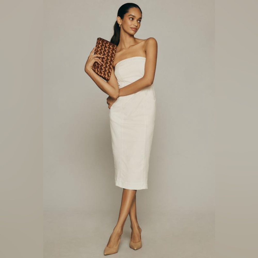 Anthropologie- Pilcro Strapless Corduroy Slim Midi Dress size 10